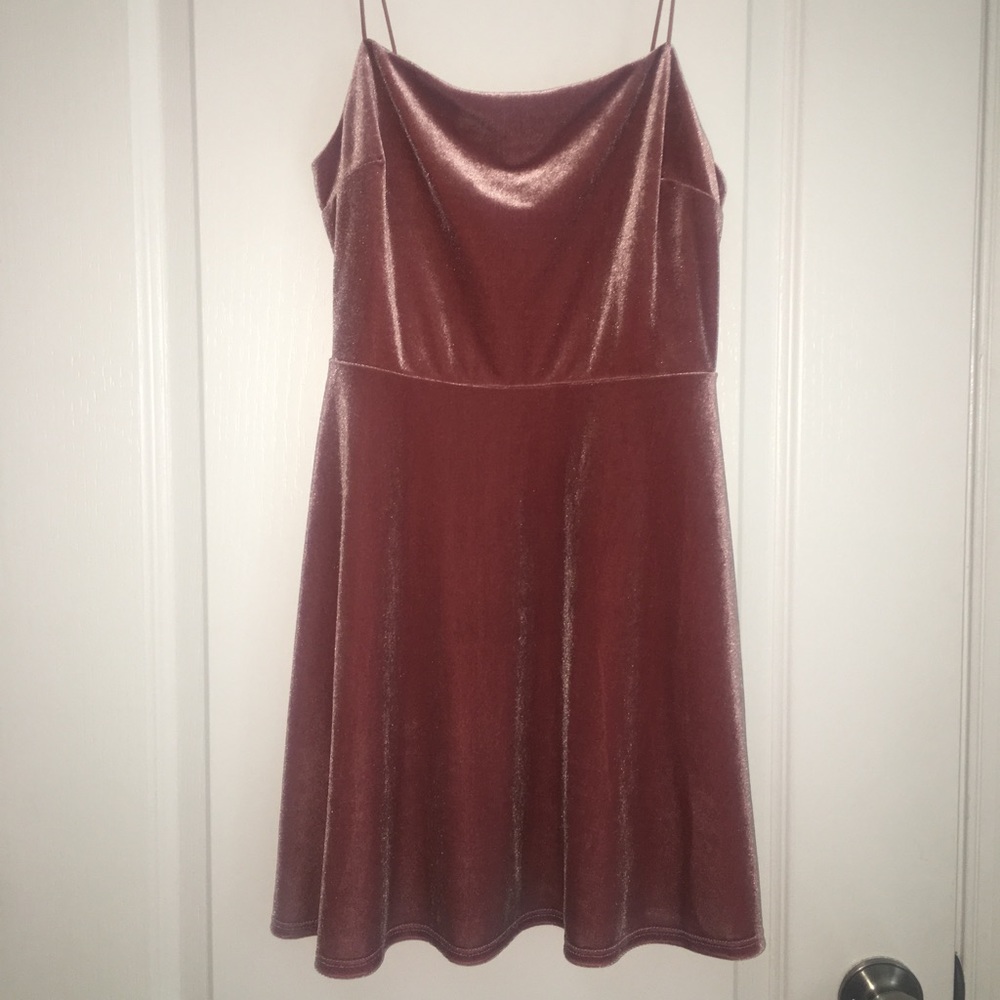 Velvet Spaghetti Strap Dress